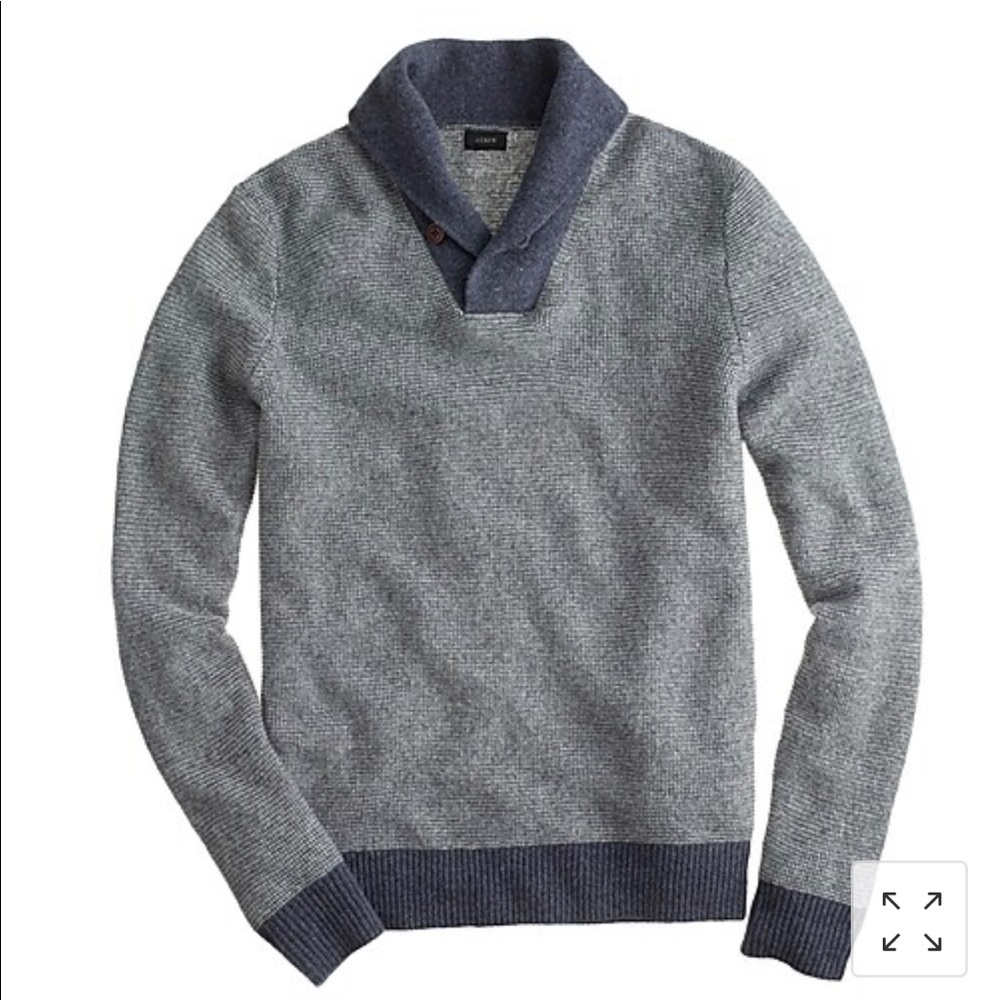Mens J Crew Lambswool shawl-collar sweatshirt
